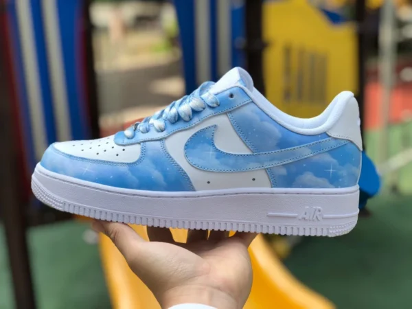 AF1 bianco blu cielo stellato basso Nike Air Force 1 Air Force One AF1 scarpe da ginnastica casual antiscivolo aq4134-100