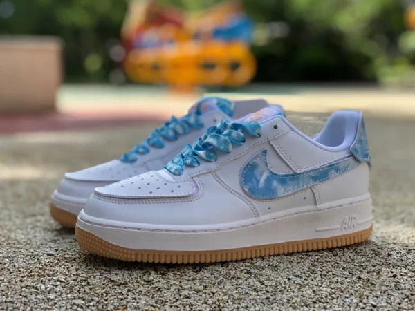 AF1 scarpe da ginnastica casual in gomma grezza bianca e blu Air Force Velcro basso Nike Air force1/1 AF1 scarpe da ginnastica casual in gomma grezza bianca e blu Air Force DM1020-100