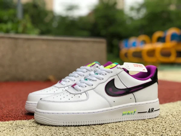 AF1 bianche nere viola basse Nike Air Force 1'07 AF1 Air Force One sneakers basse da uomo DX3933-100