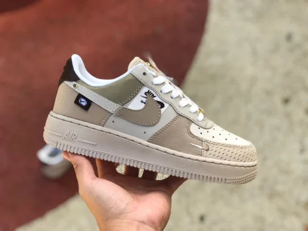 AF1 cuciture marrone chiaro puro originale Nike Air Force 1 AF1 cuciture marrone chiaro air force sneakers basse DX6061-122