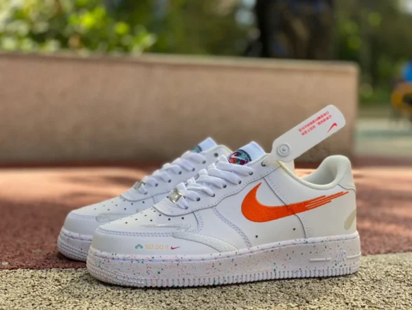 AF1 bianco arancione spruzzo giallo inchiostro basso Nike Air Force 1 Low AF1 bianco bianco arancione spruzzo inchiostro basso air force sneakers FD4622-131