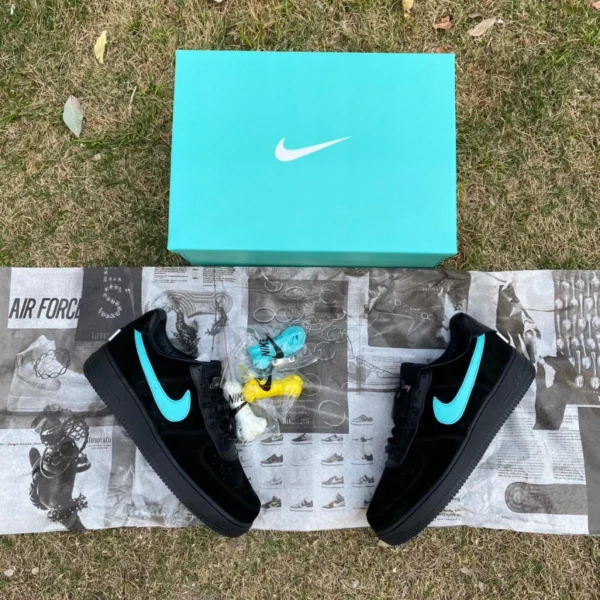 Air Force Black Tiffany T IFFANY & CO./Tiffany x Nike Air Force1 LOW "11837" Tiffany sneakers retrò alla moda per uomo e donna, Tiff nero