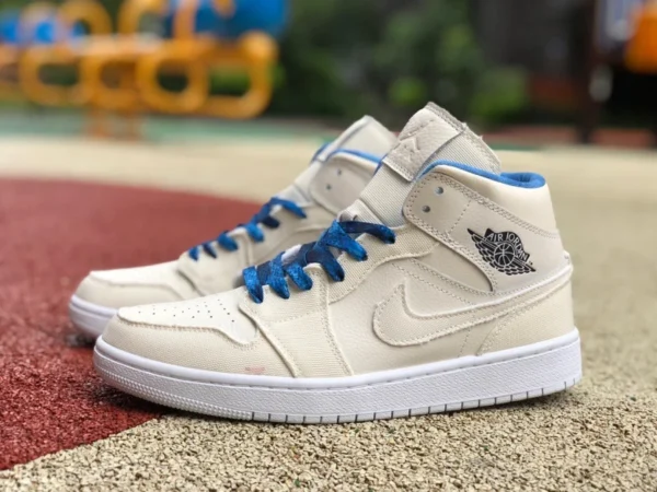 aj1mid bianco sporco blu Air Jordan 1 Mid SE AJ1 scarpe da basket retrò bianco sporco DM9126-104