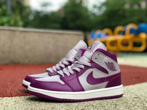 aj1mid grigio viola Air Jordan 1 Mid Magenta AJ1 grigio viola scarpe da basket resistenti all'usura BQ6472-501