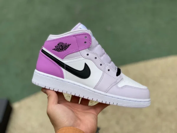 aj1mid bianco rosa viola puro originale Air Jordan 1 Mid AJ1 GS bianco rosa retro scarpe da basket mid-top DQ8423-501