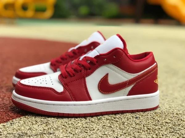 aj1 bianche e rosse basse Air Jordan 1 Low AJ1 scarpe da basket basse bianche e rosse 553560-607