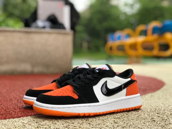 aj1 fibbia nera rotta bassa Air Jordan 1 Low Golf AJ1 fibbia nera e bianca arancione scarpe da basket rotte DD9315-800