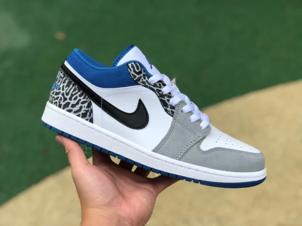 aj1 grigio bianco blu modello burst puro originale Air Jordan 1 Low AJ1 modello burst blu scarpe da basket retrò DM1199-140