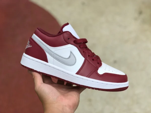 aj1 Bordeaux rosso basso Air Jordan1 Low AJ1 Bordeaux rosso scarpe da basket basse 553560-615