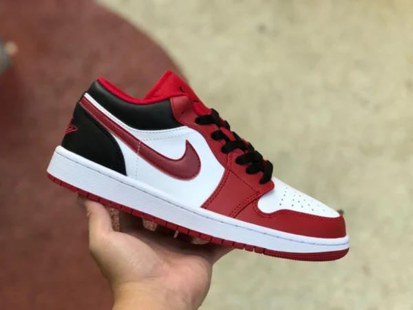 aj1 rosso bianco nero basso AIR JORDAN 1 Low AJ1 rosso bianco nero scarpe da basket retrò 553558-163