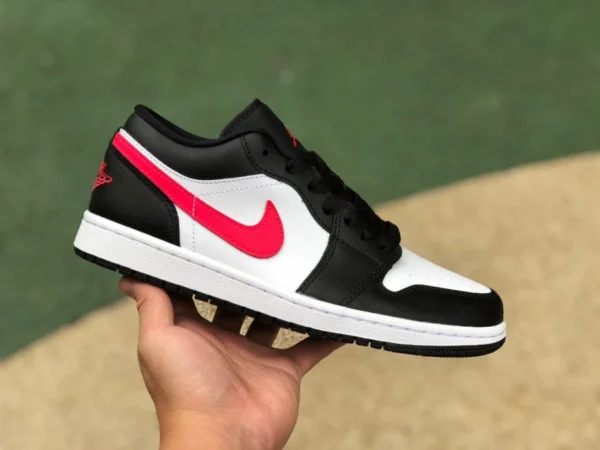 aj1 nero rosso rosa basso puro originale Air Jordan 1 AJ1 nero punta rossa gancio rosso rivendita vietata low top DC0774-004