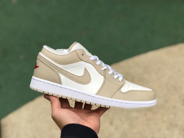 aj1 sail bianco giallo basso puro originale Air Jordan 1 Low da uomo kaki scarpe da basket retrò basse FB7168-121