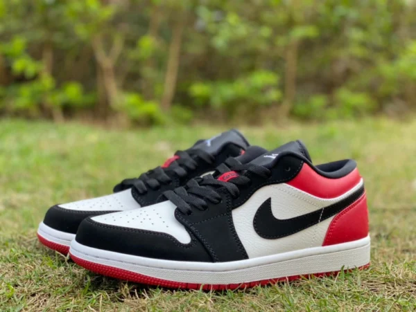 aj1 punta nera bassa pura originale Air Jordan 1 Low "Black Toe" punta nera e rossa 553558-116