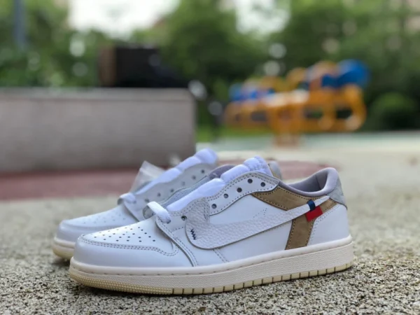 aj1ts joint beige grigio Travis Scott x Nike Air Jordan 1 Low AJ1 joint lv scarpe da ginnastica basse TS joint CZ0790-100