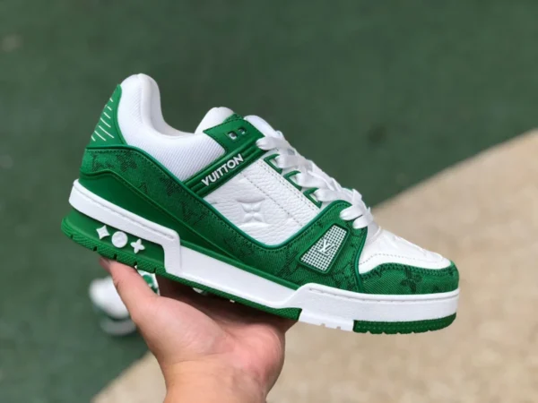 LV bianco verde basso nuovo ordine spedito cartone originale, materie prime, solo per prezzo di volume Louis vuitton Louis Vuitton Trainer Louis Vuitton sneakers