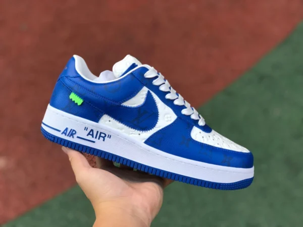 Air force co-branded LV bianco e blu basso xp puro originale Louis Vuitton x Nike Air Force 1 Low sneakers stringate basse nere e bianche L co-branded