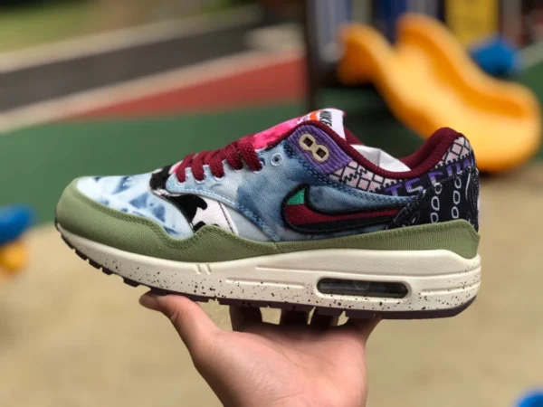 Max1 fiore di anacardi blu e verde Nike Air Max1 Concepts scarpe da corsa con fiori di anacardi blu e verdi DN1803-300