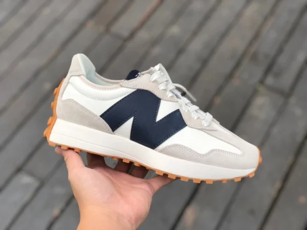 NB327 Bianco Blu Scuro Gomma Grezza Presidente Puro Originale New Balance Serie NB327 Scarpe Casual Sportive Retro MS327kb