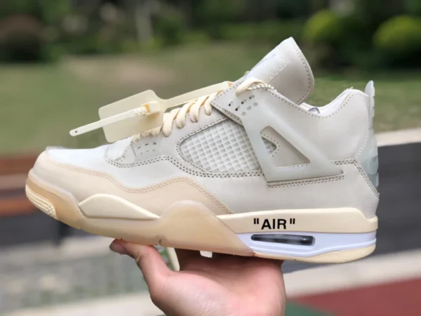 aj4ow Baifan nuovissimo originale puro Air Jordan 4 Off White AJ4 Qiao 4 OW comune trasparente cicala ala vela bianca CV9388-100