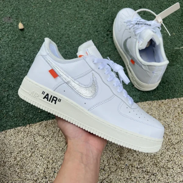 AF1ow argento puro originale OFF-White x Nike Air Force 1 AF1 OW argento congiunto basso Air Force One AO4297-100