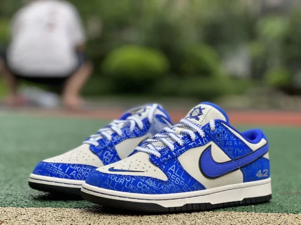 Dunk Bianco e Blu 75° Anniversario Pure Original Nike Dunk Low75° Anniversario "Jackie Robinson" Leggenda N. 42 DV2122-400