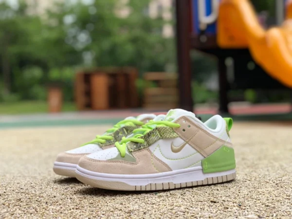 Dunk Green Snake Nike Dunk Low Disrupt 2 "Green Snake" Retro Casual Scarpe da ginnastica da Donna Bianche Grigie Verdi Verdi Snake DV3206-001