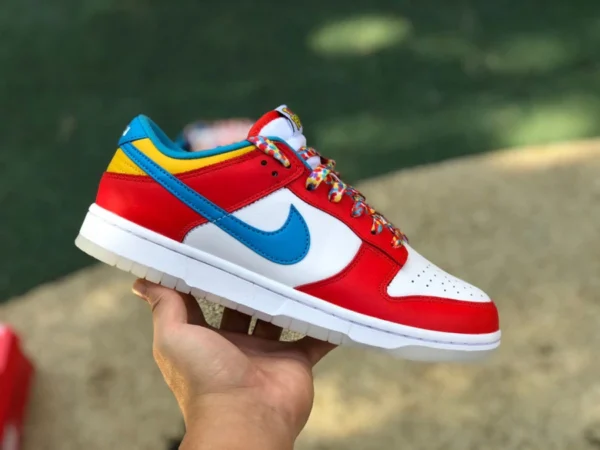 Dunk fruit cereal puro originale Nike Dunk Low James fruit cereal bianco rosso e blu sneakers DH8009-600