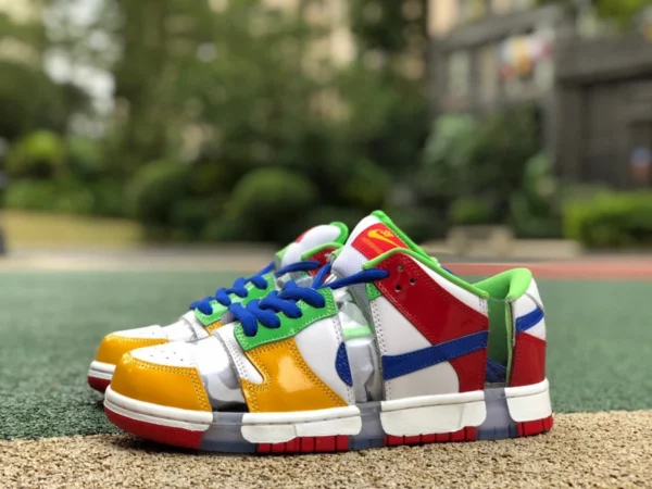 Dunk sezione rotta puro originale eBay x Nike SB Dunk Low "Sandy Bodecker" giallo rosso blu verde cuciture fd8777-100