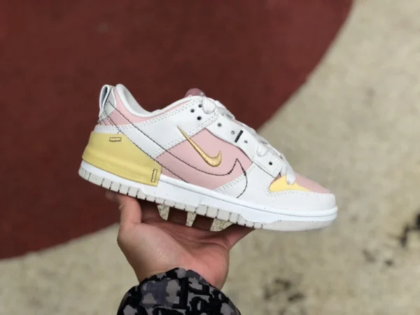 dunk materiale ecologico bianco rosa giallo Nike Dunk Low Disrupt 2 Nike inverno donna low top DV4024-001