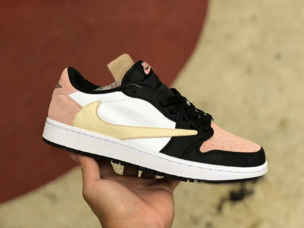 aj1 barb low-top nero rosa oro gancio Travis Scott x Air Jordan 1 Low-top barb TS joint sneakers cq4277-995