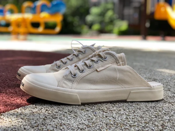 Scarpe di tela Paris mezza cima bianco sporco Balenciaga/Scarpe di tela casual sportive alte invecchiate Balenciaga Paris