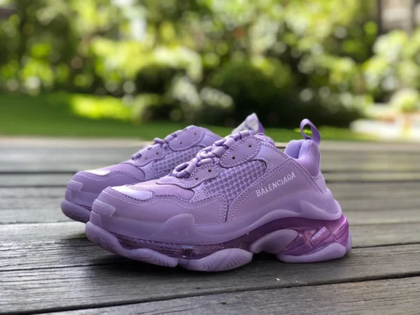 Balenciaga Air Cushion viola Balenciaga Balenciaga Triple S Clear Sole scarpe da papà basse alla moda, antiscivolo e resistenti all'usura