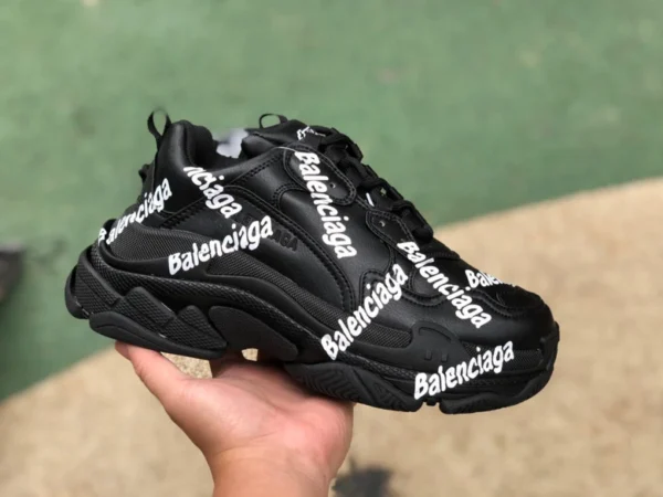 Paris TRIPLE S marchio denominativo nero BALENCIAGA Balenciaga 22 inverno nuovo prodotto TRIPLE S marchio denominativo scarpe da papà