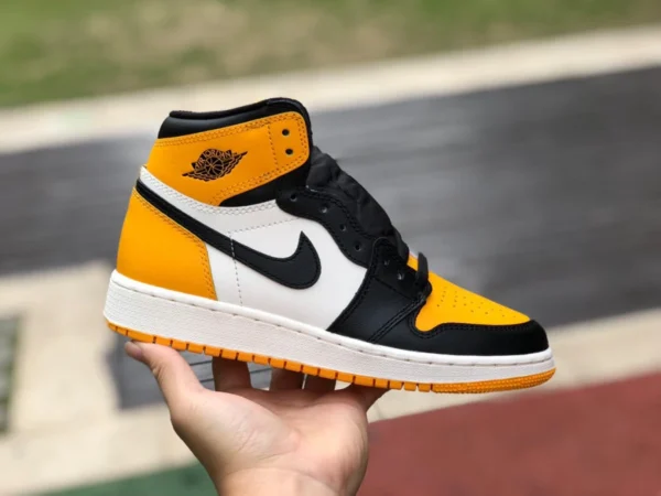 aj1 punta nera e gialla Air Jordan 1 High OG "Yellow Toe" da donna originale pura aj1 punta nera e gialla 575441-711