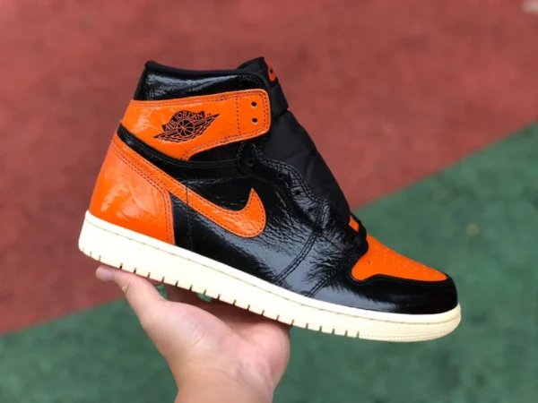 aj1 lardo puro originale Air Jordan 1 AJ1 lardo fracassato tabellone in vernice vecchio 555088-028