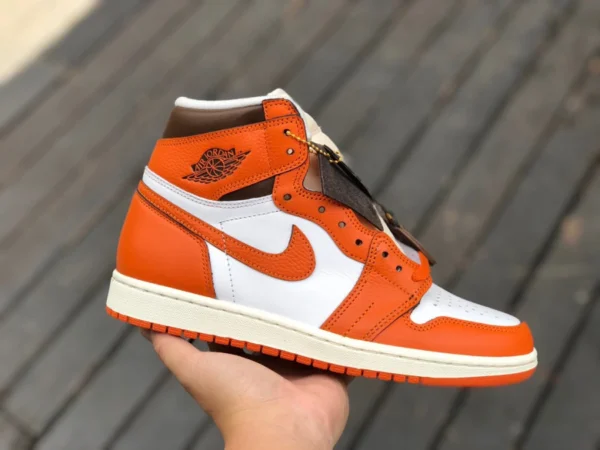 aj1 piccola fibbia rotta Hermès arancione accessori completi prodotti di alta qualità Air Jordan 1 High Starfish AJ1 bianco arancione piccola fibbia rotta alta top retro DO9369-101