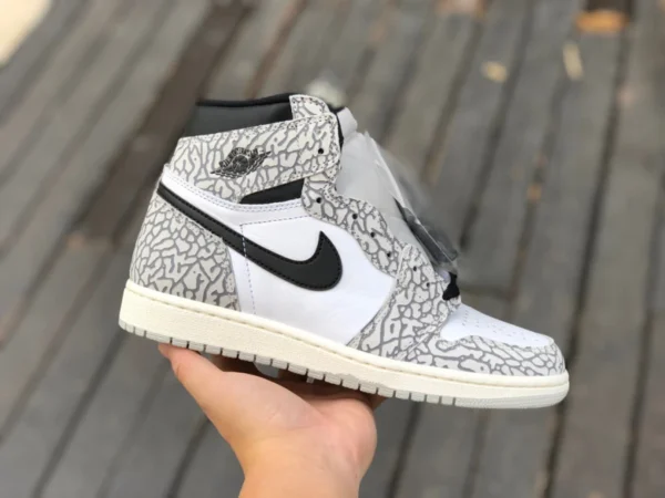 aj1 cemento bianco crackle alte Air Jordan 1 High OG "White Cement" "Elephant Print" aj1 cemento bianco crackle