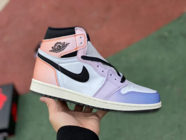 AJ1 bianco viola rosa sfumato Air Jordan 1 High AJ1 bianco viola sfumato retro alto top scarpe da basket da uomo DX0054-805