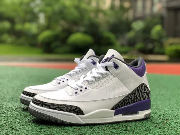 aj3 modello burst bianco e viola originale puro Air Jordan 3 AJ3 Dark Iris modello burst bianco e viola CT8532-105