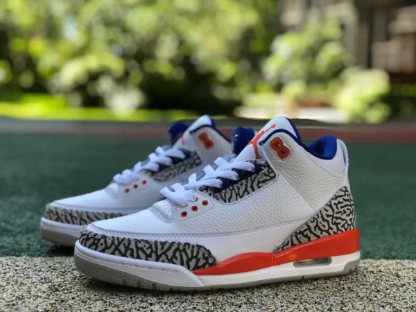 aj3 Knicks Air Jordan 3 Knicks AJ3 Knicks scarpe da basket con motivo crackle 136064-148