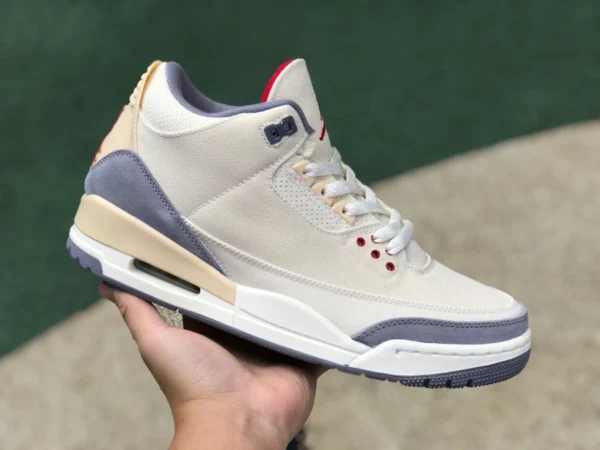 aj3 riso bianco grigio puro originale Air Jordan 3 AJ3 riso bianco grigio cotone retrò scarpe da basket DH7139-100