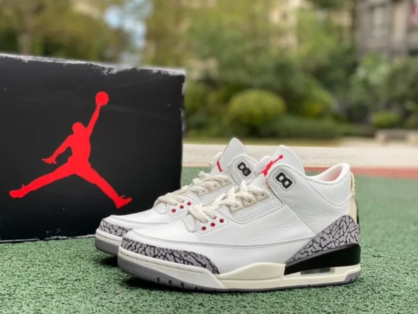 aj3 vecchio pezzo tagliato di cemento bianco puro originale top good Air Jordan 3 "White Cement Reimagined" vecchia replica di cemento bianco DN3707-100