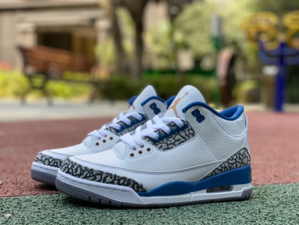 aj3 Wizards bianco e blu primo strato in pelle versione consigliata Air Jordan 3 Retro "Wizards" Wizards ct8532-148