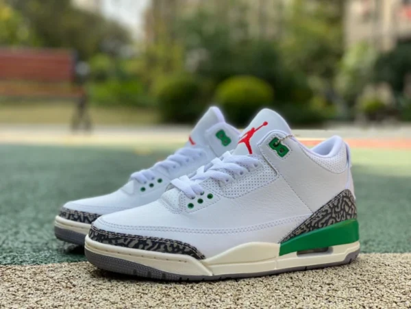 aj3 pelle primo strato bianca e verde Air Jordan 3 WMNS "Lucky Green" modello lucky green bianco e verde crackle CK9246-136