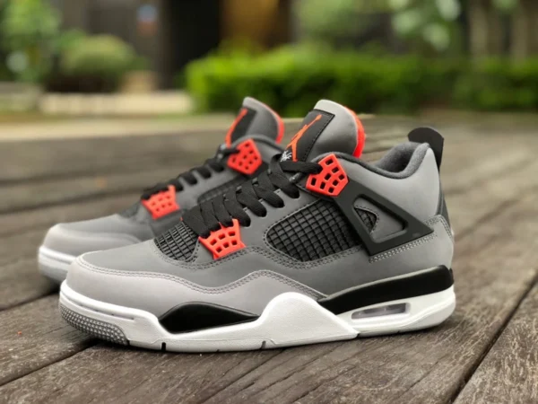 aj4 infrarossi pura nuova versione originale di Air Jordan 4 AJ4 infrarosso nero grigio rosso scarpe da basket DH6927-061