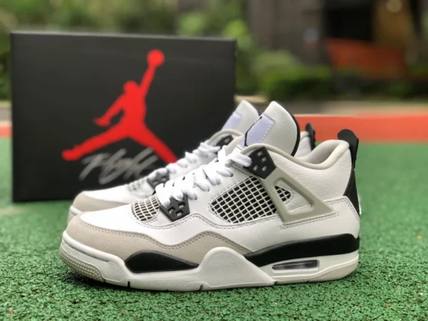 aj4 grigio bianco nero puro modello originale da donna immagine reale Air Jordan 4 Retro scarpe da basket retrò in cemento bianco DH6927-111 408452-111