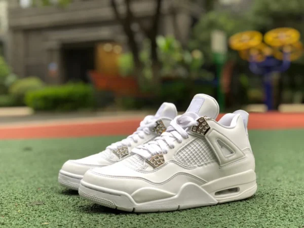 aj4 argento versione di alta qualità Air Jordan 4 Pure Money AJ4 Joe 4 argento puro bianco bianco gatto 308497-100