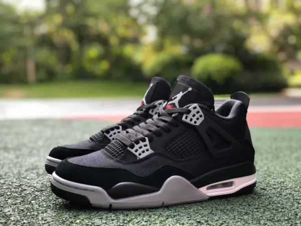 aj4 Little Eminem Nero Puro Originale Air Jordan 4 "Black Canvas" Black Cat 2.0 Tela Nera DH7138-006