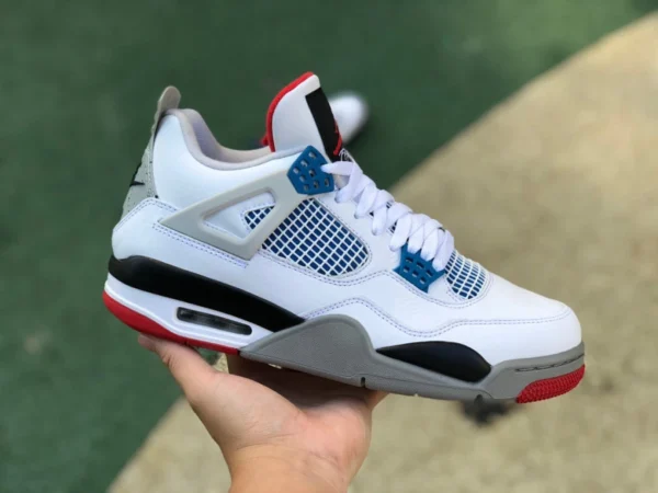 aj4 Yuanyang spedizione originale pura Air Jordan 4 AJ4 Joe 4 cosa il cemento Yuanyang bianco rosso blu CI1184-146