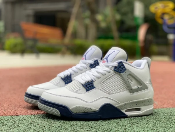 aj4 blu notte primo strato in pelle Air Jordan 4 AJ4 bianco blu notte blu splash inchiostro retrò mid-top scarpe da basket da uomo e da donna DH6927-140